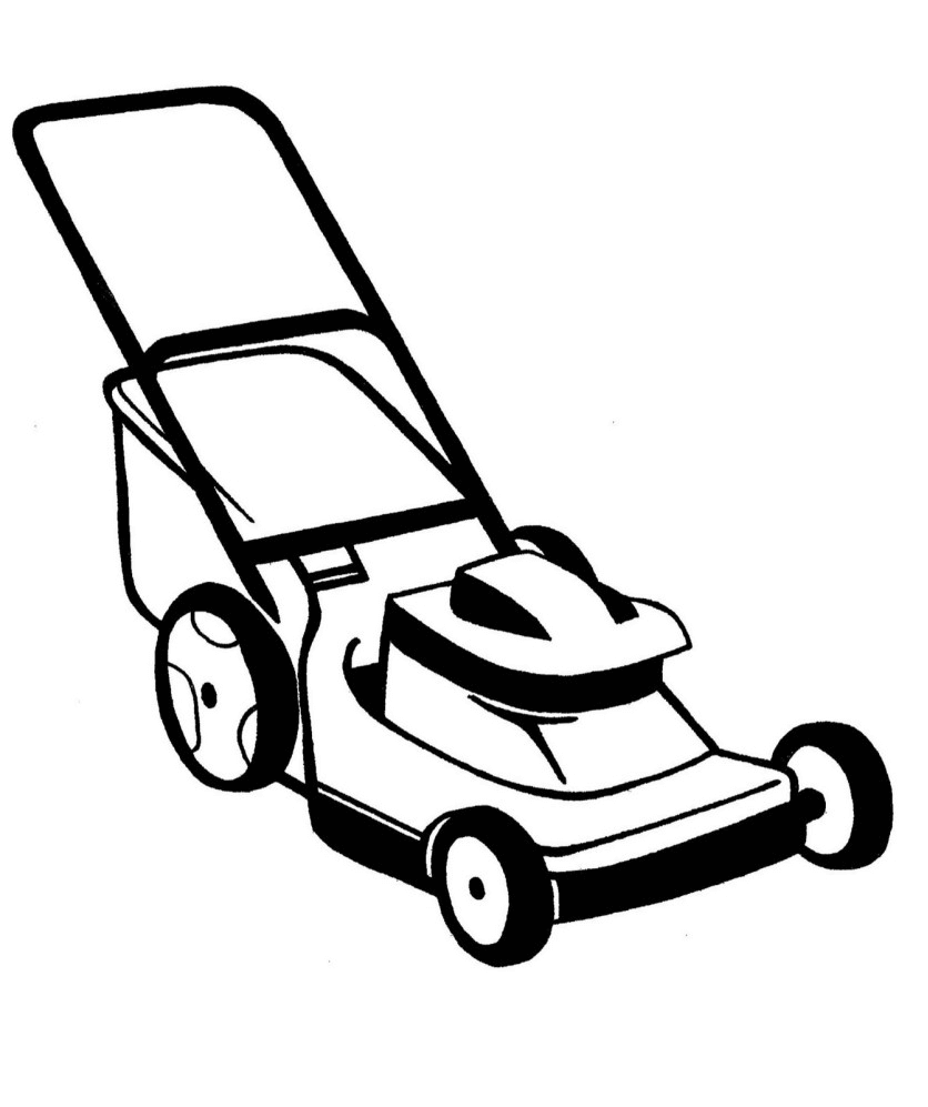 Lawn Mower Clipart Black and White