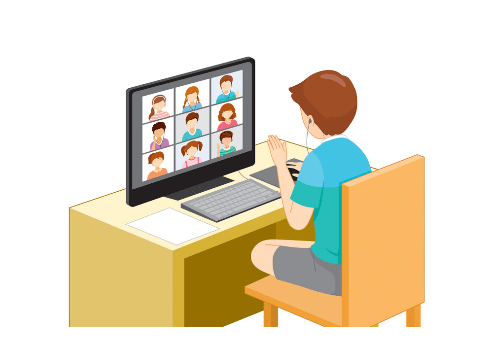 Learning Online with Computer clipart