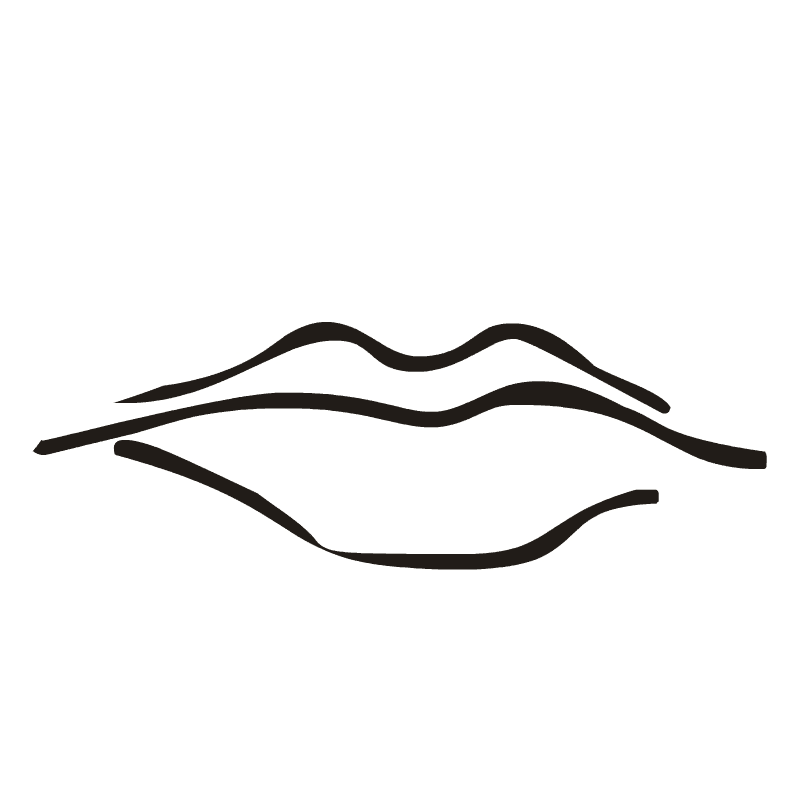 Lips Clipart Black and White 4