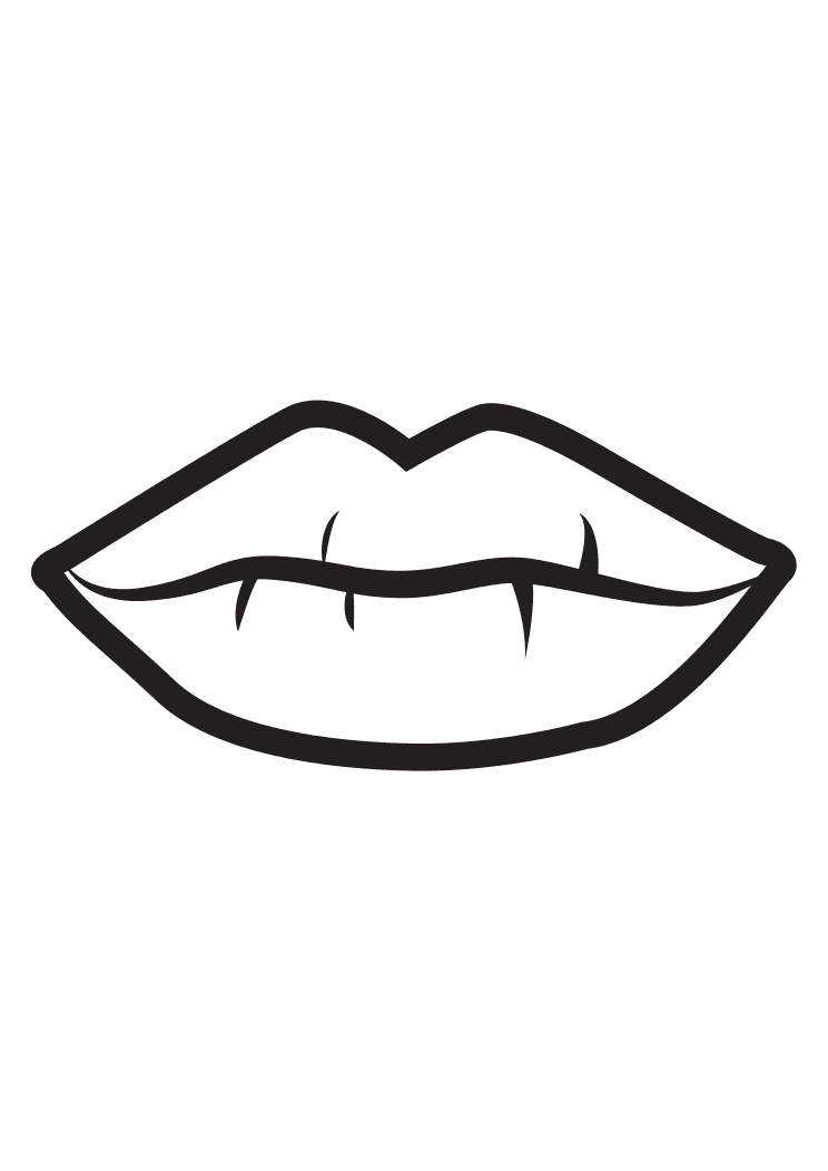 Lips Clipart Black and White 5
