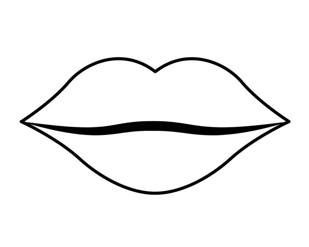 Lips Clipart Black and White 6