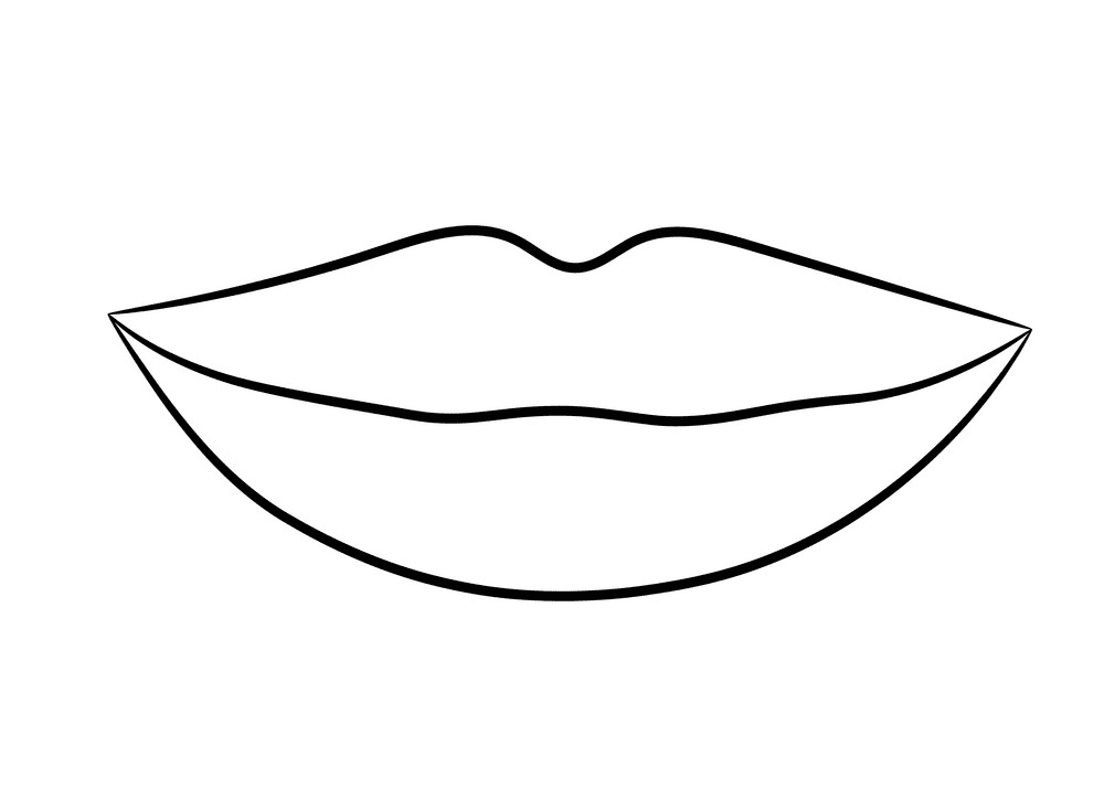Lips Clipart Black and White 8