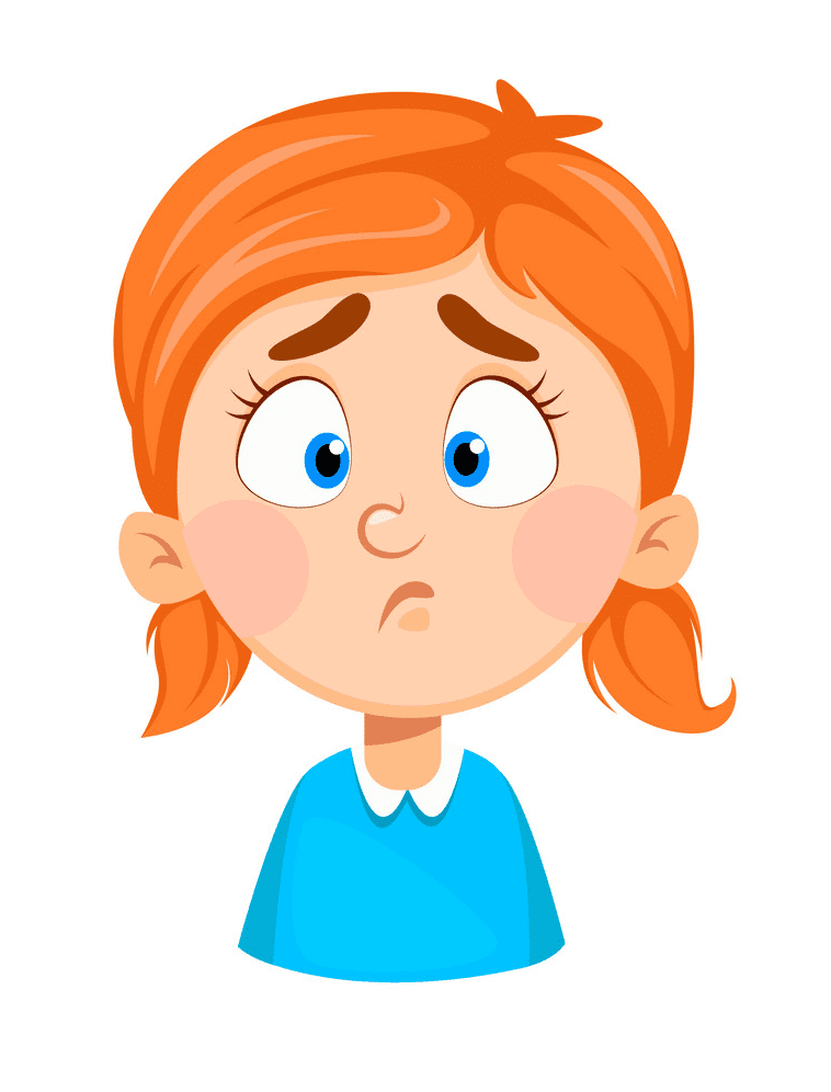 Little Girl with Sad Face clipart
