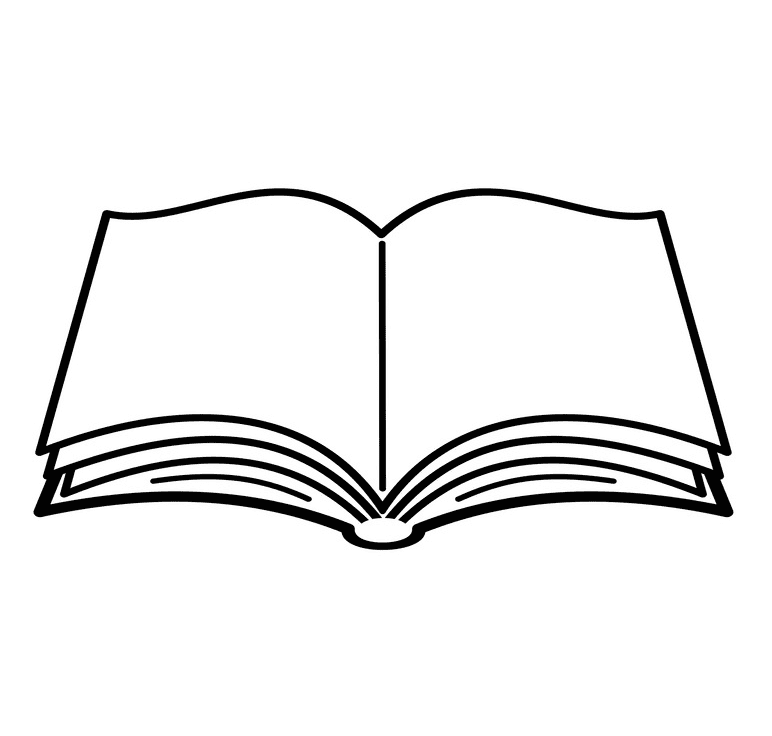 Open Book Clipart Black and White 2