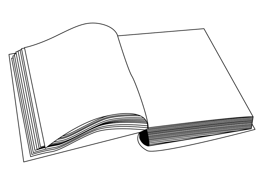 Open Book Clipart Black and White 8