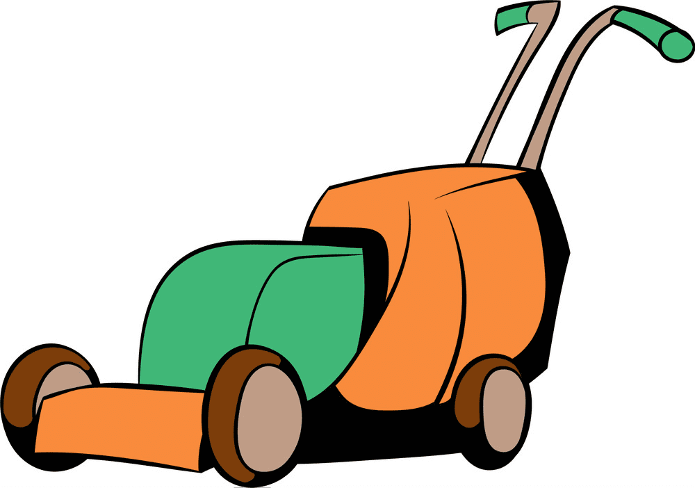 Orange Lawn Mower clipart