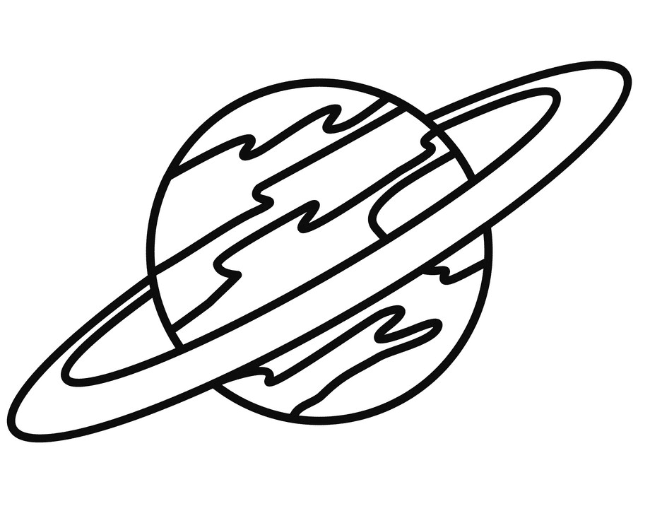 Outline Saturn Planet clipart