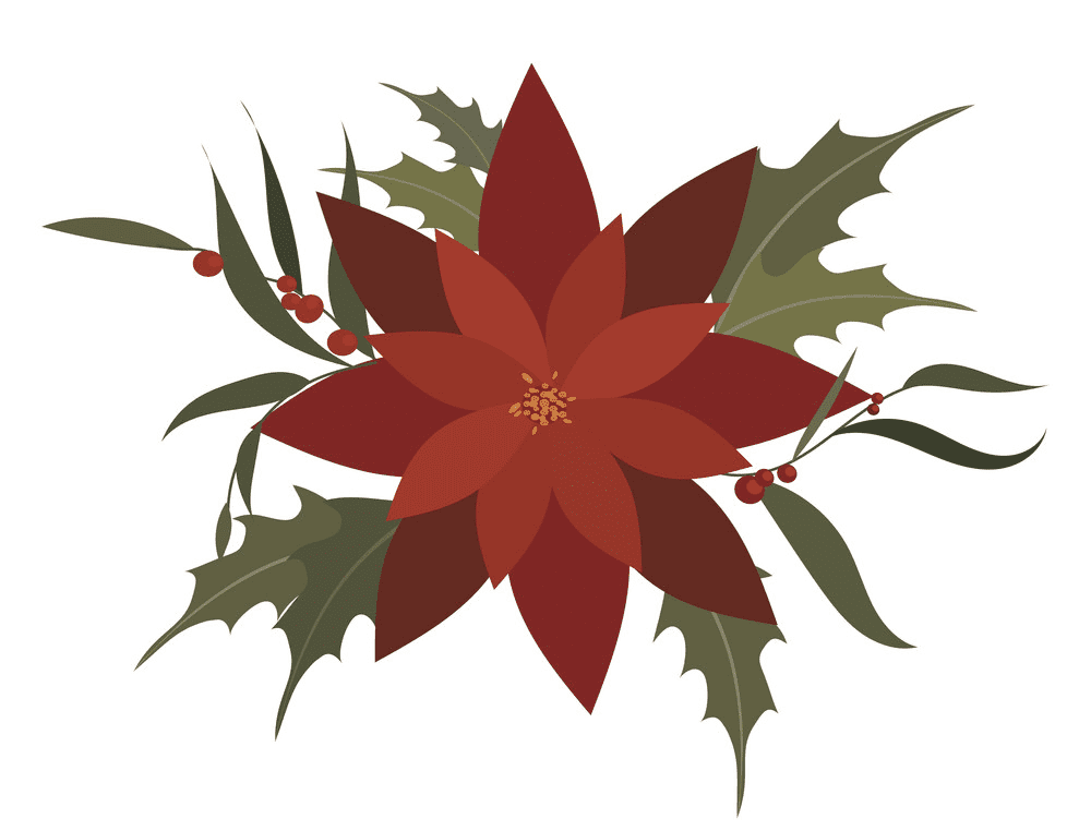 Poinsettia Flower clipart png