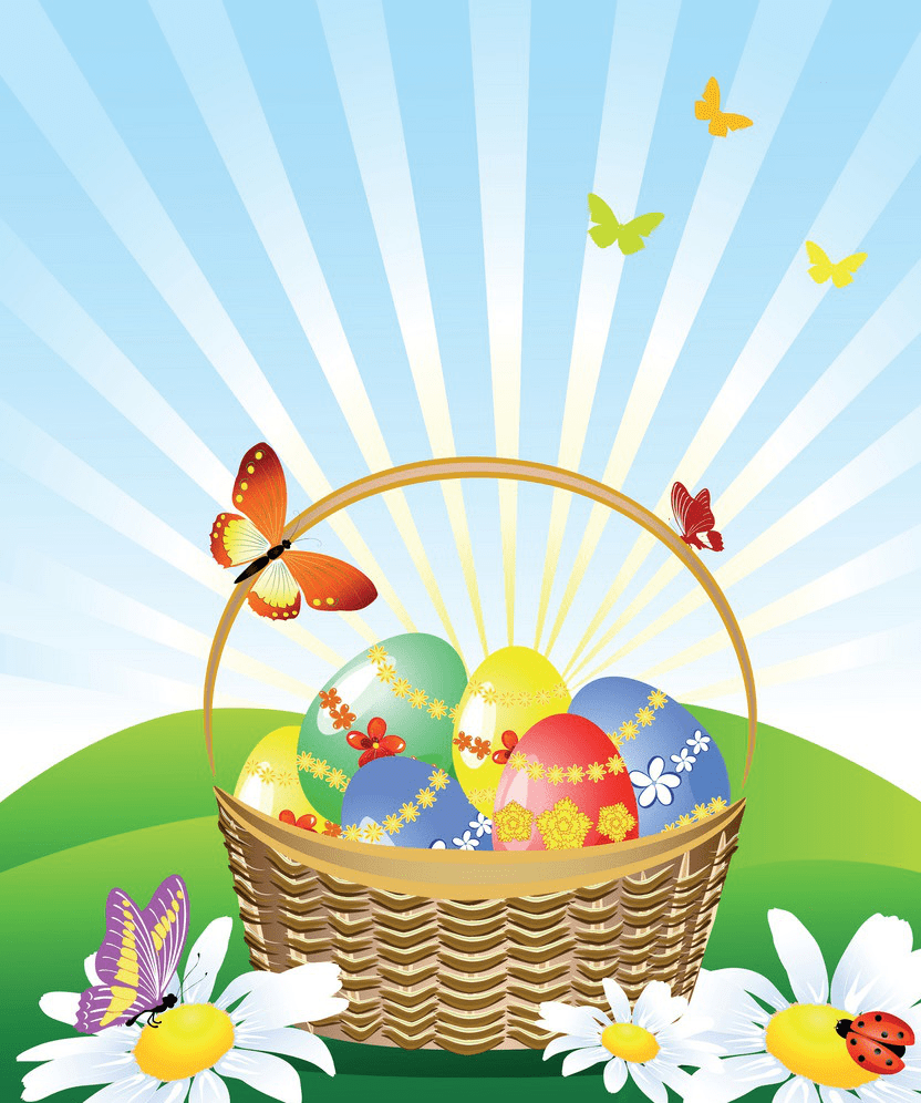 Pretty Easter Basket clipart png
