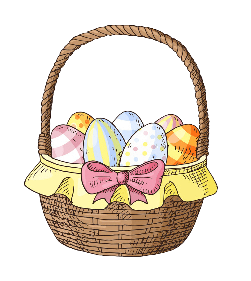Pretty Easter Basket clipart transparent