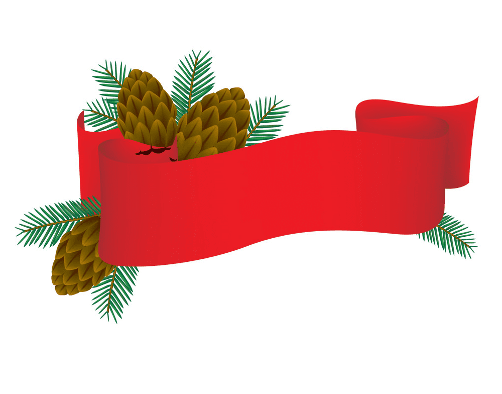 Red Christmas Banner clipart