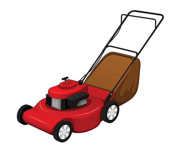 Red Lawn Mower clipart