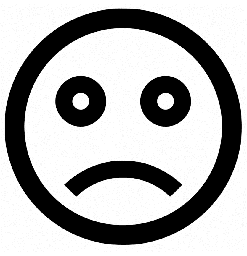 Sad Face Clipart Black and White 3
