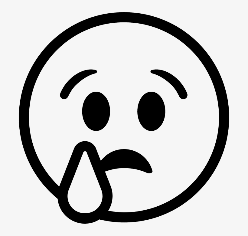 Sad Face Clipart Black and White 6