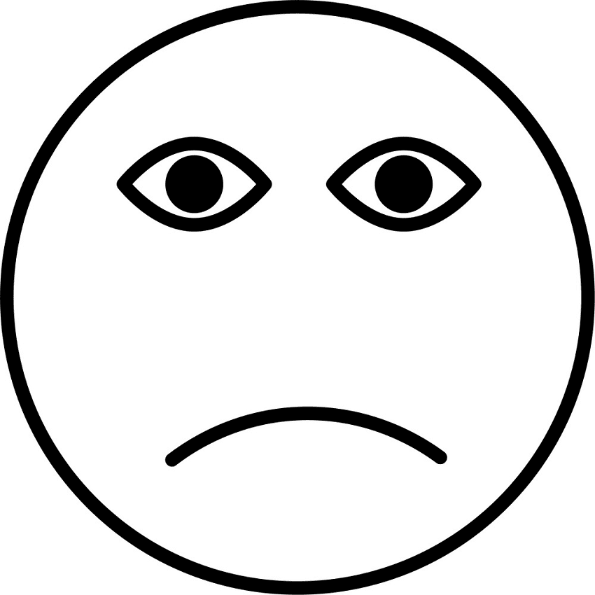 Sad Face Clipart Black and White Free
