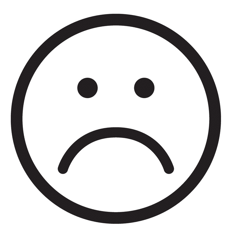 Sad Face Clipart Black and White