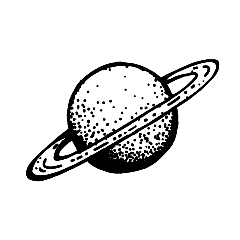Saturn Black and White clipart 1