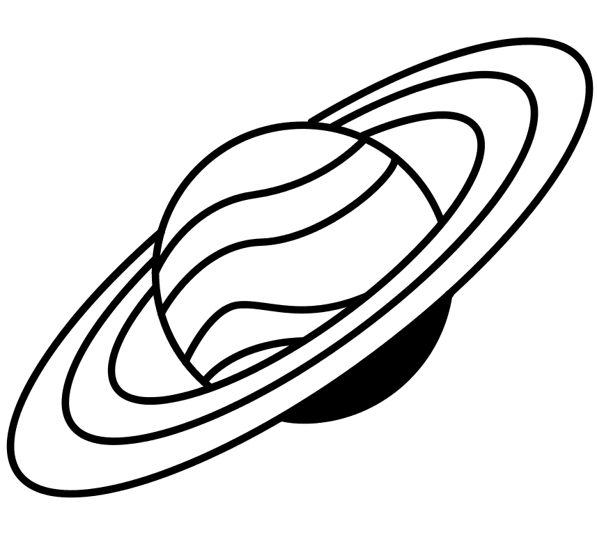 Saturn Black and White clipart png