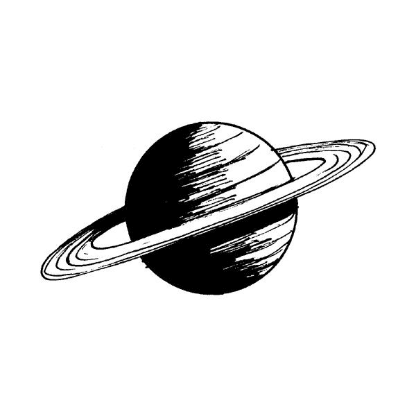 Saturn Black and White clipart