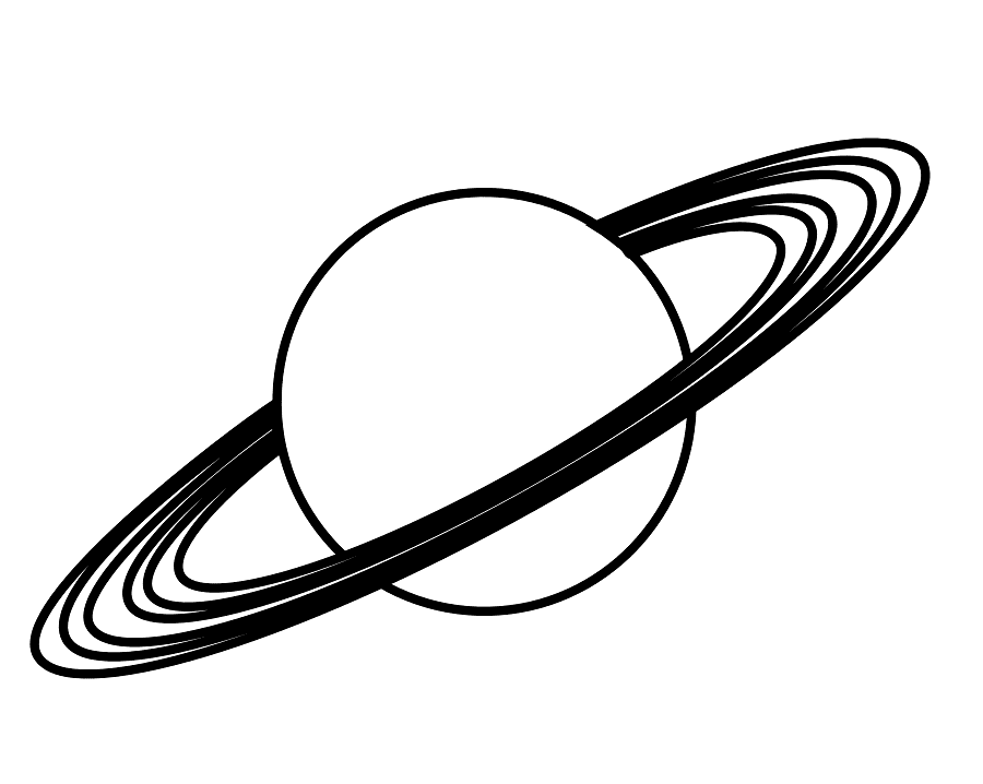 Saturn Clipart Black and White 2