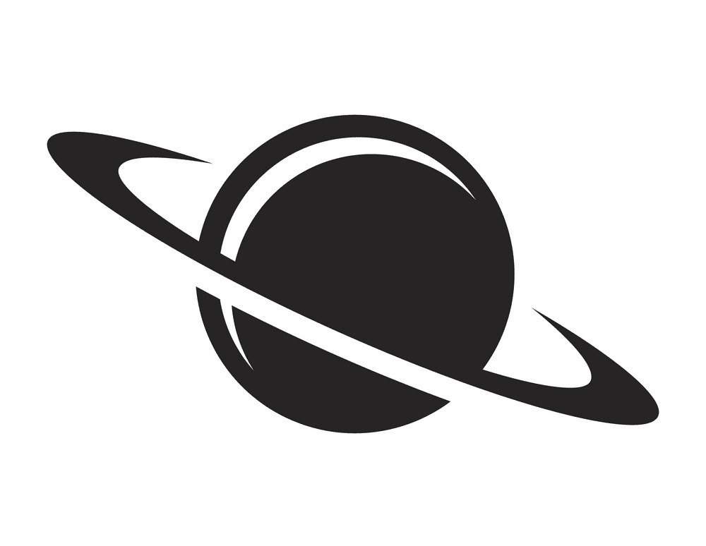 Saturn Clipart Black and White