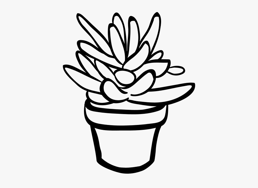 Succulent Clipart Black and White