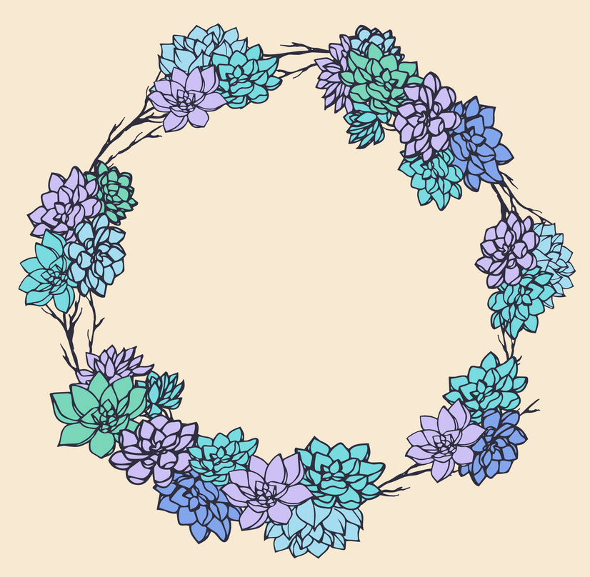 Succulent Wreath clipart 1