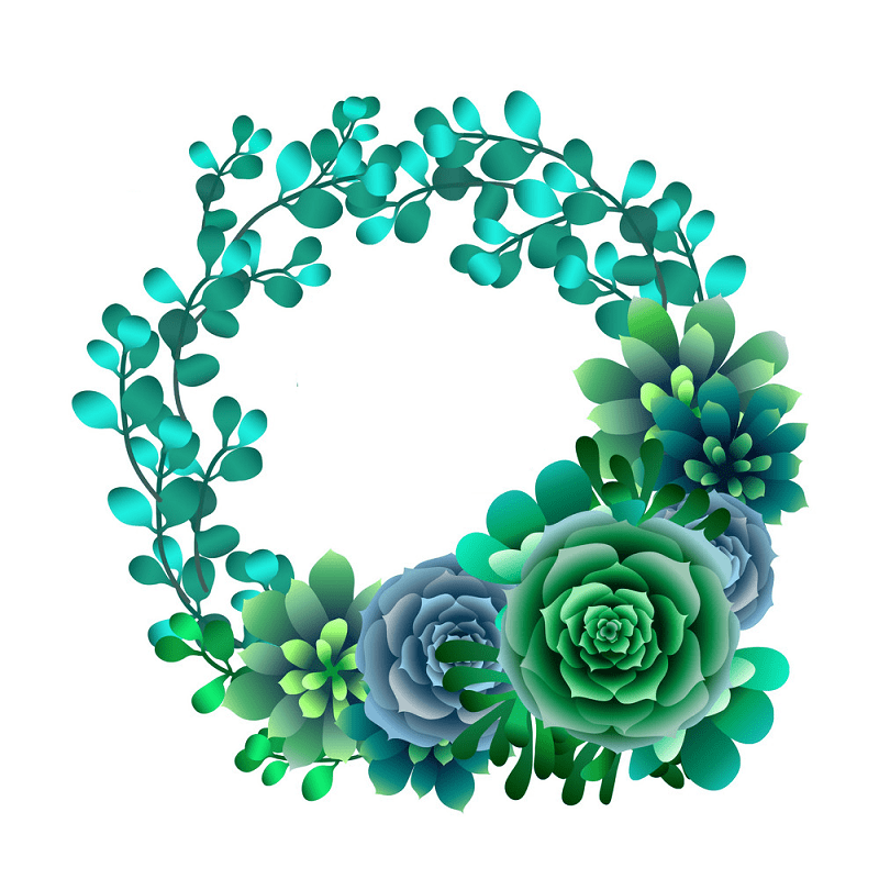 Succulent Wreath clipart 2