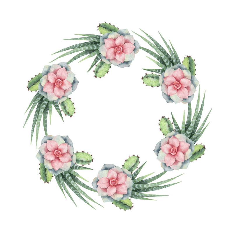 Succulent Wreath clipart free