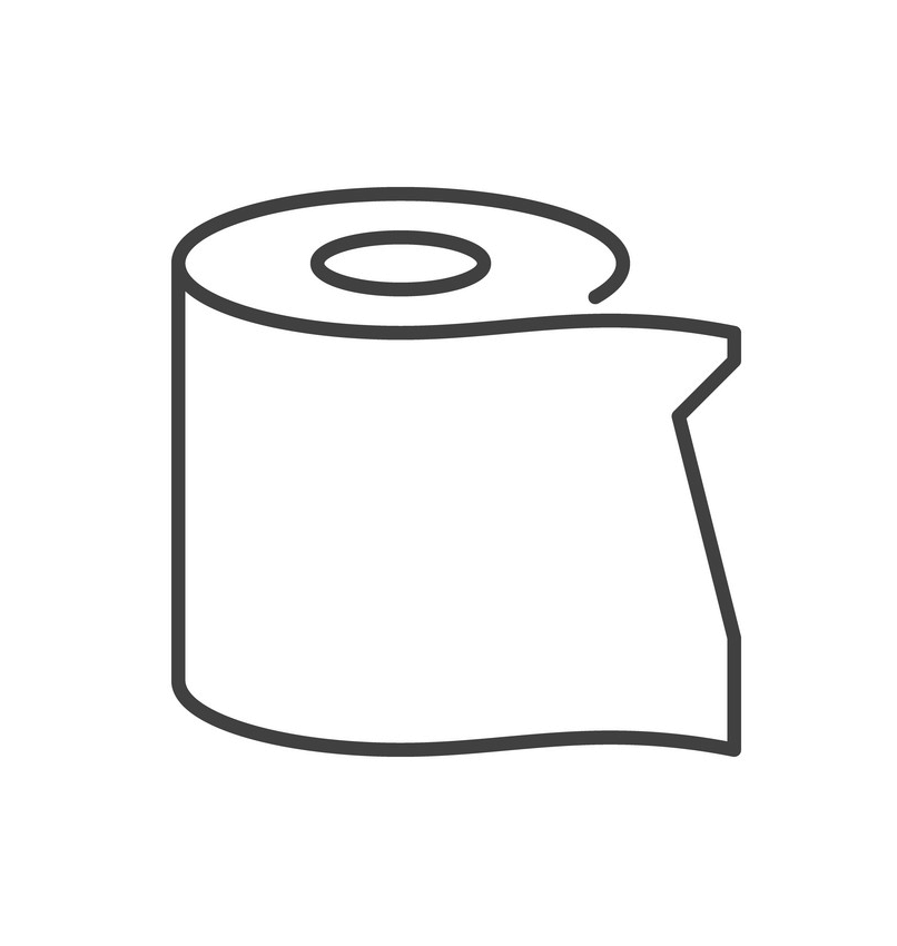 Toilet Paper Outline clipart