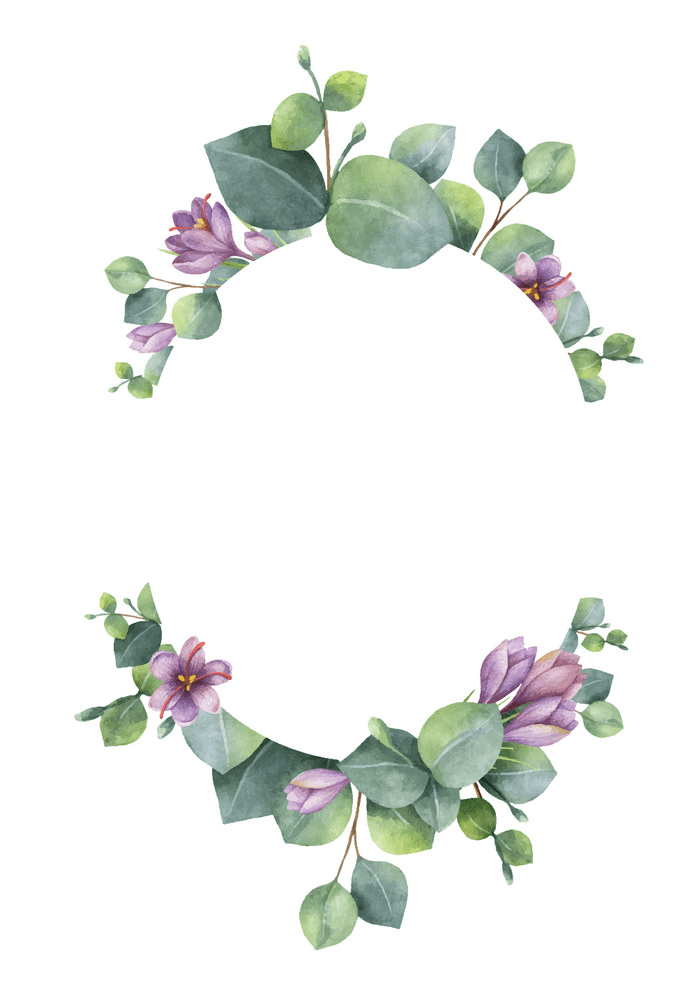 Watercolor Eucalyptus Wreath clipart