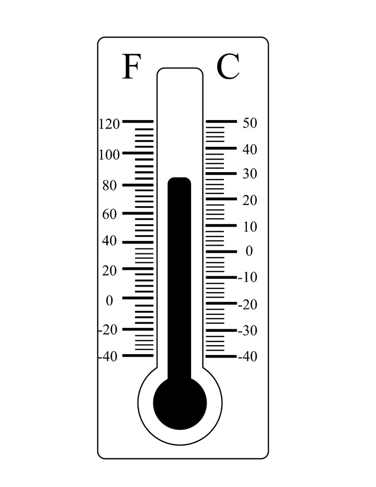 Weather Thermometer Clipart Black and White 1