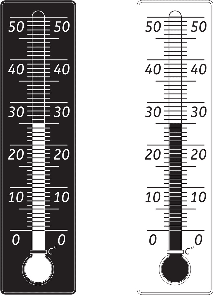 Weather Thermometer Clipart Black and White