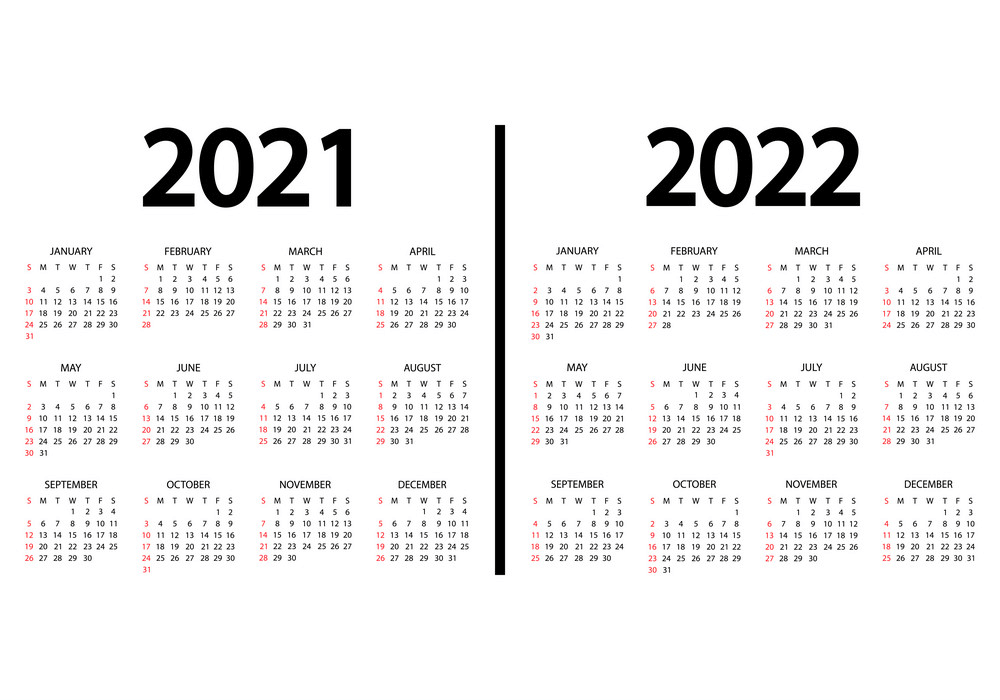 2021 and 2022 Calendar clipart png