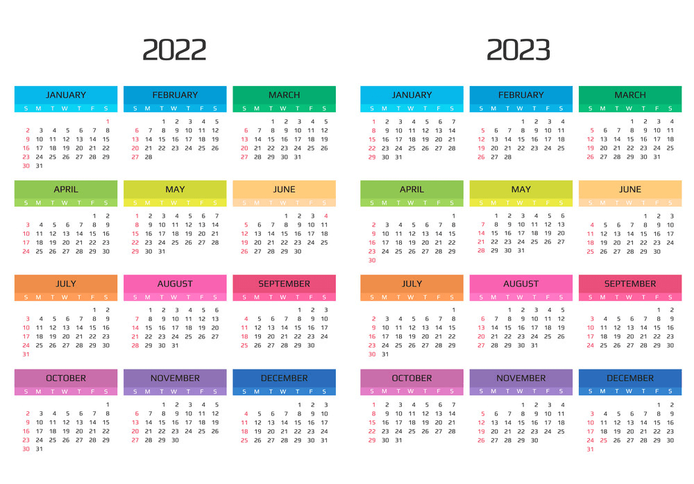 2022 and 2023 Calendar clipart free