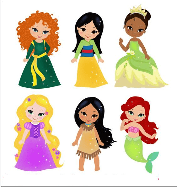 Cute Disney Princesses clipart
