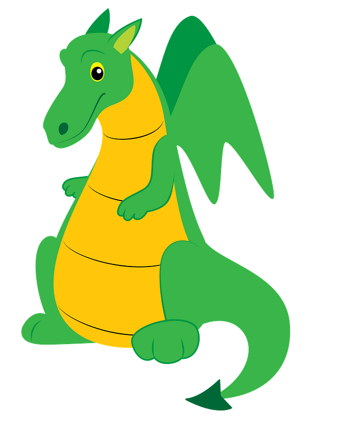 Cute Green Dragon clipart