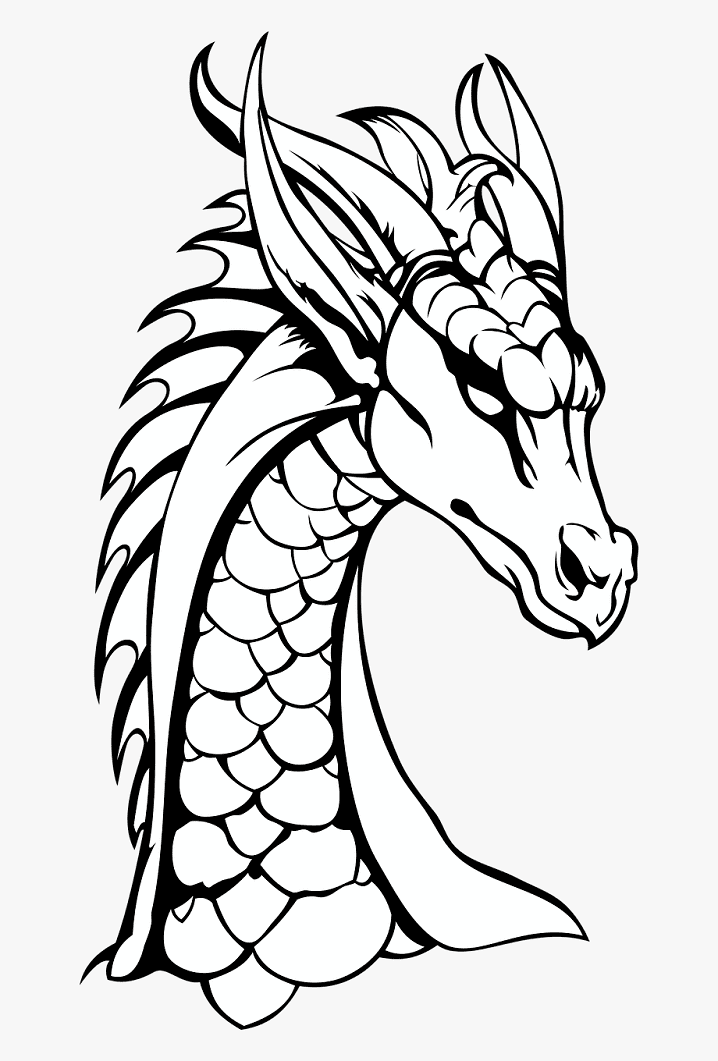 Dragon Black and White clipart 3