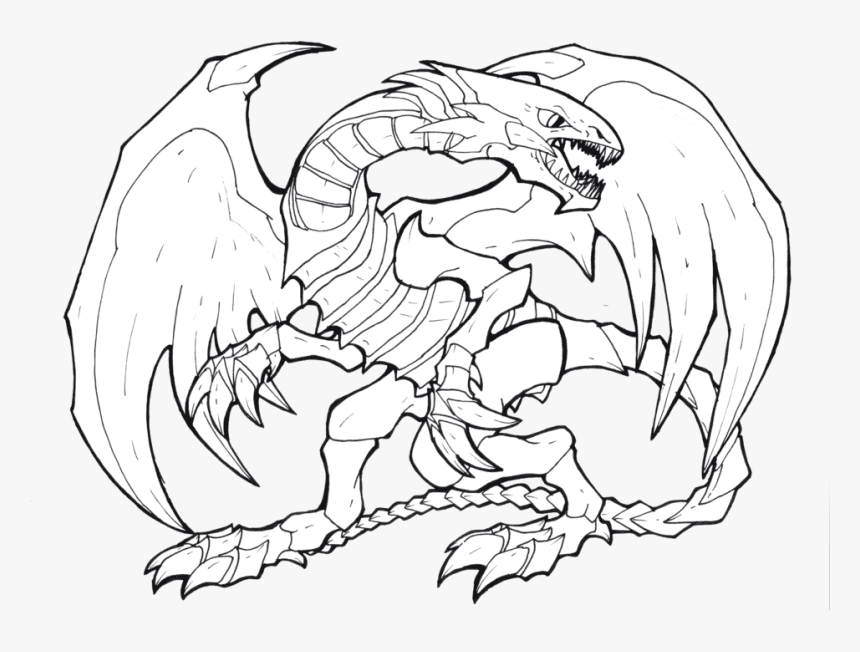 Dragon Black and White clipart image