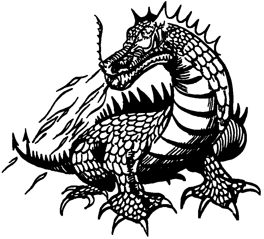 Dragon Clipart Black and White image