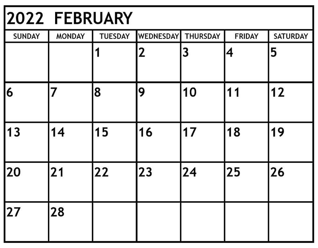 February 2022 Calendar clipart