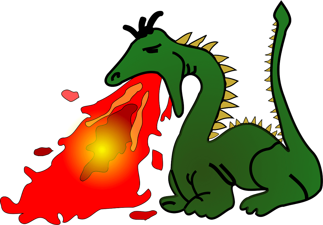 Fire Breath Green Dragon clipart png