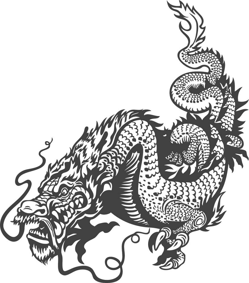 Free Dragon Clipart Black and White