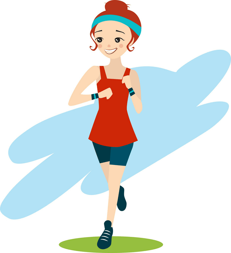 Girl Running clipart 1