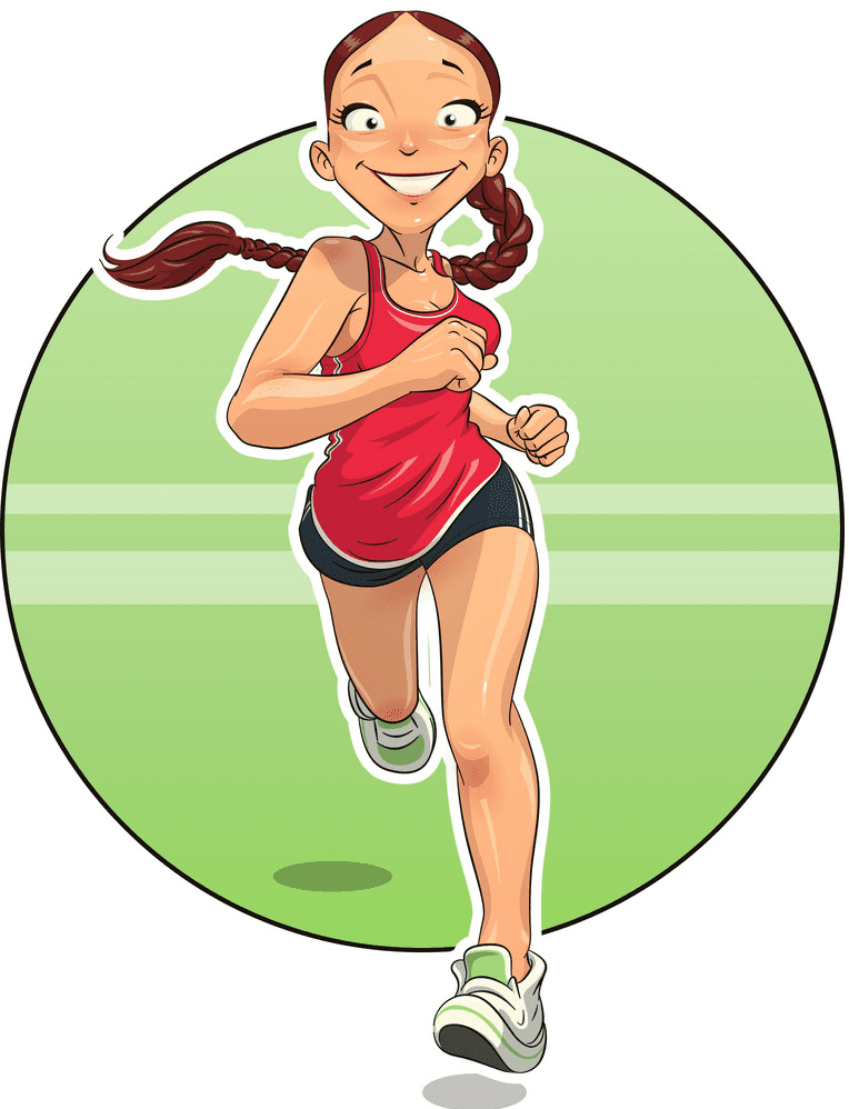 Girl Running clipart 3