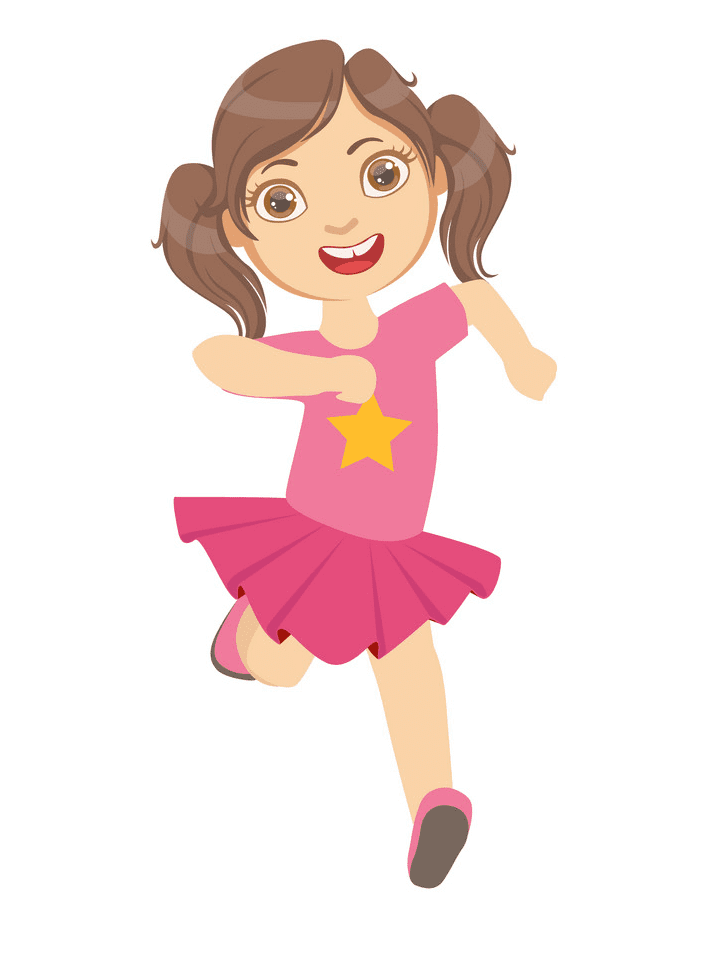 Girl Running clipart free