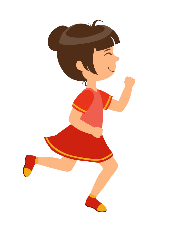 Girl Running clipart transparent 1