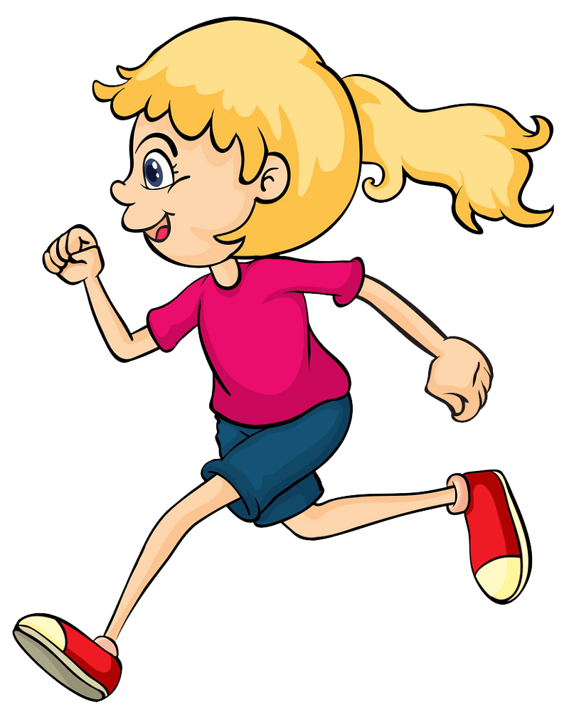 Girl Running clipart transparent