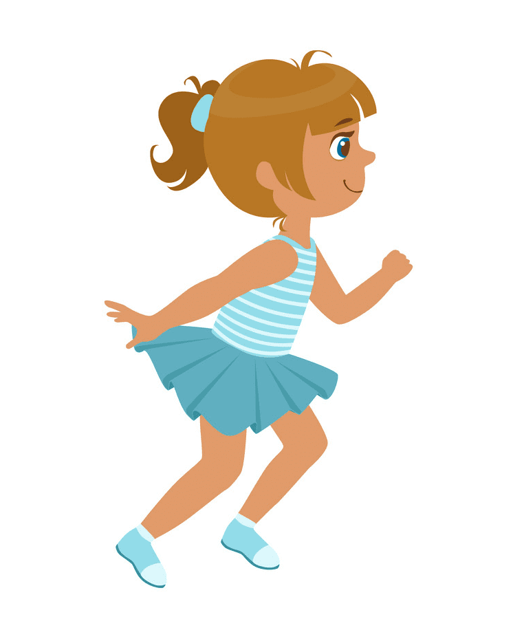 Girl Running clipart