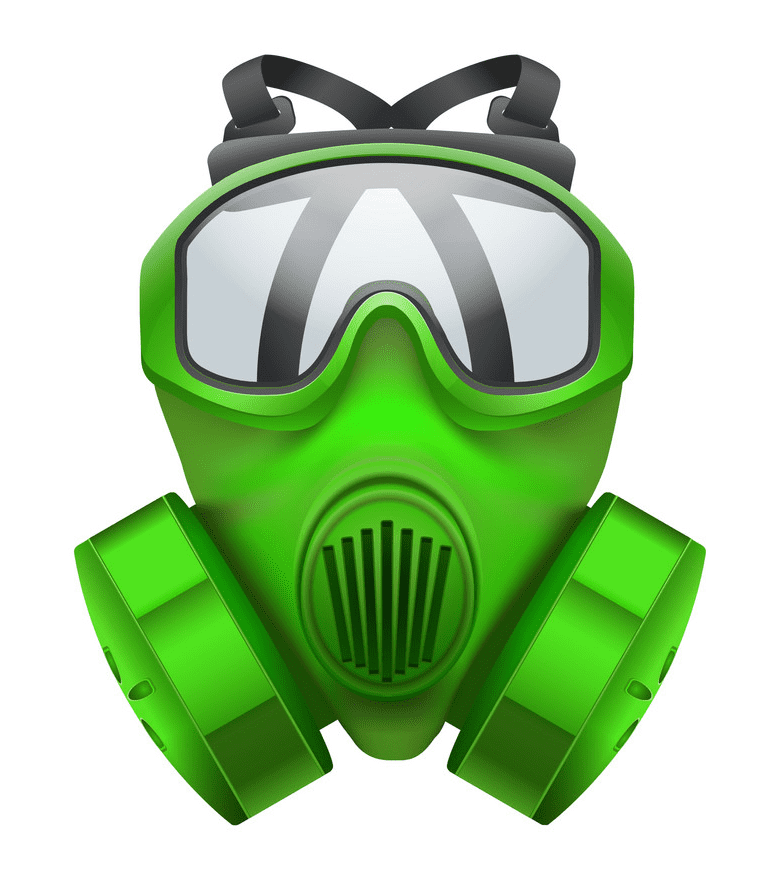 Green Gas Mask clipart